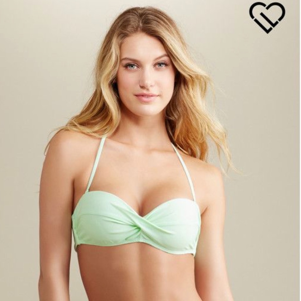 Aeropostale Emerald Green Twist Bandeau Bikini Top